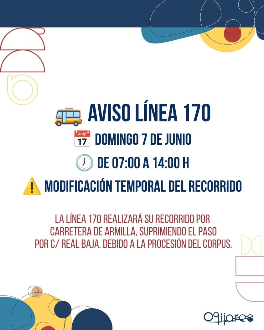 Modificación del recorrido de la línea 170