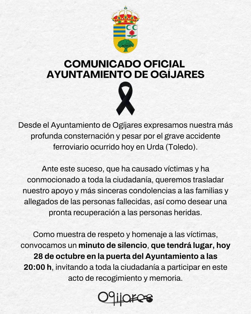 Minuto de silencio en homenaje a las víctimas del accidente ferroviario