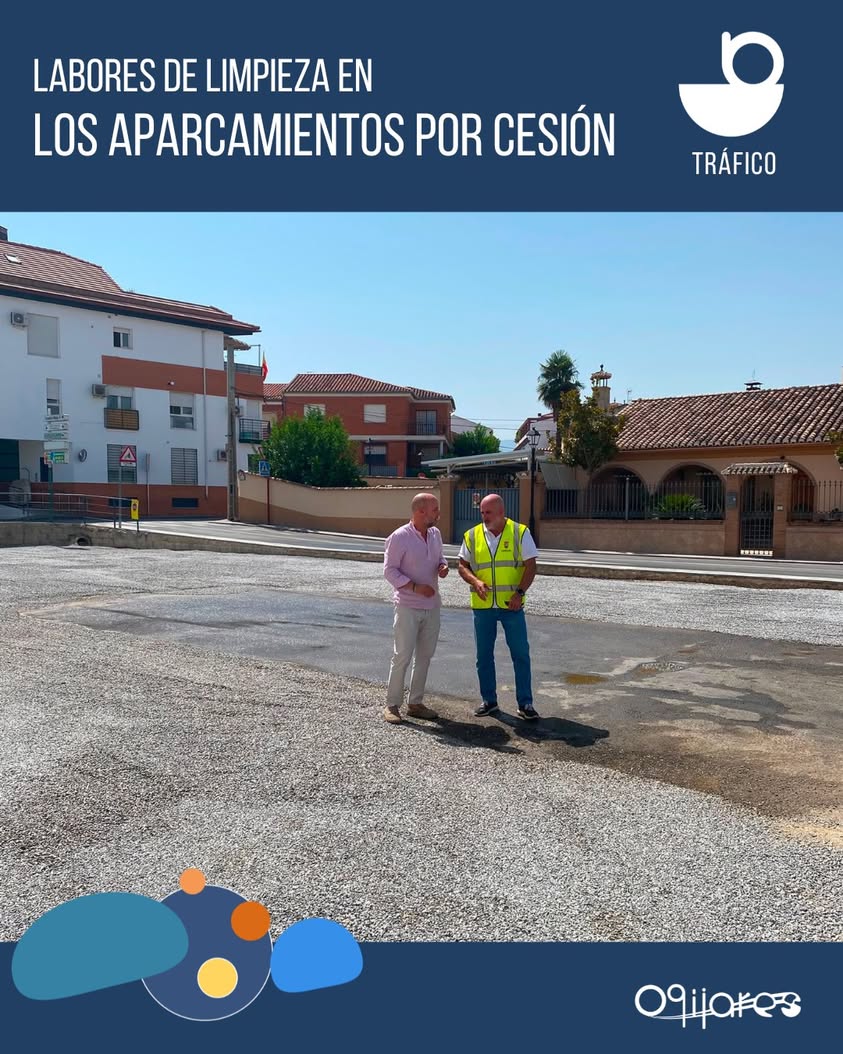 Labores de limpieza en aparcamientos provisionales