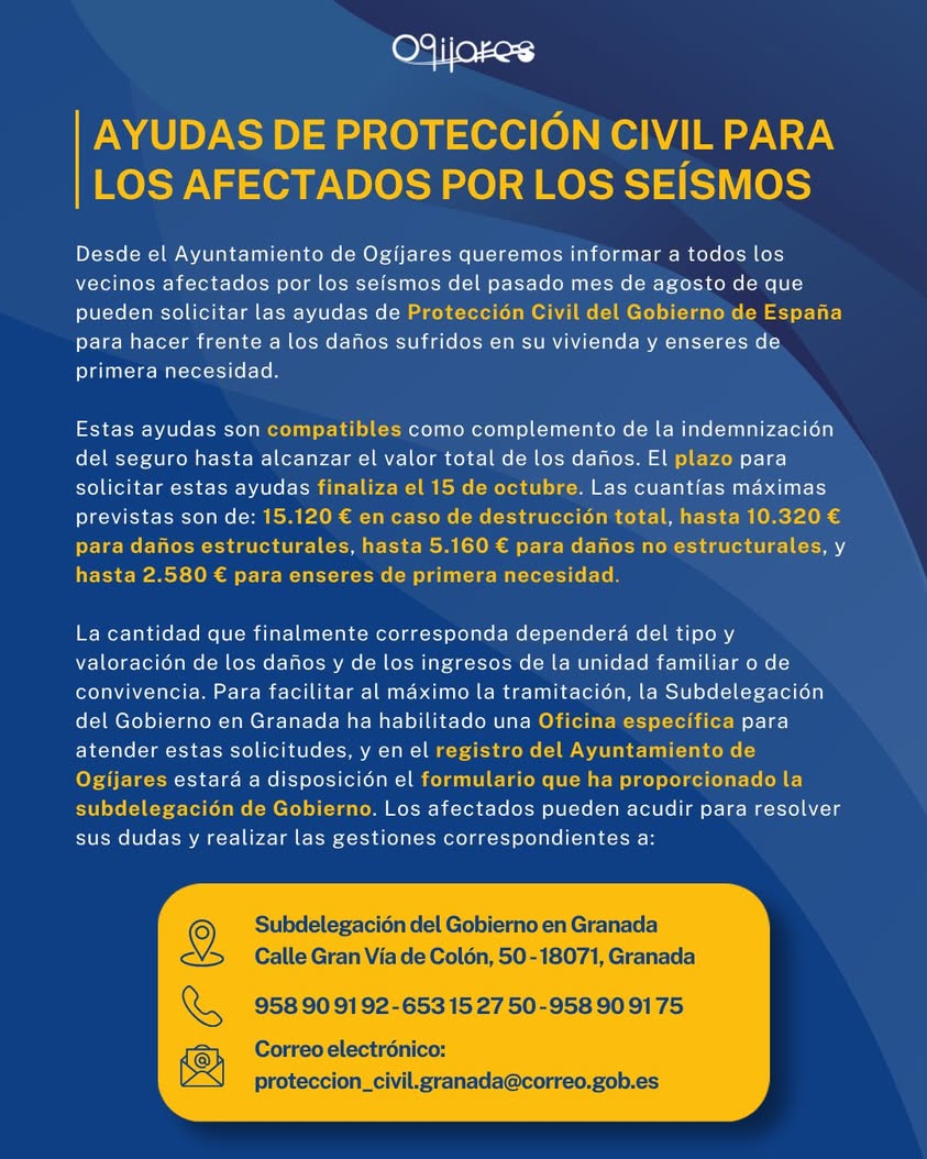 Ayudas para afectados por seísmos de agosto