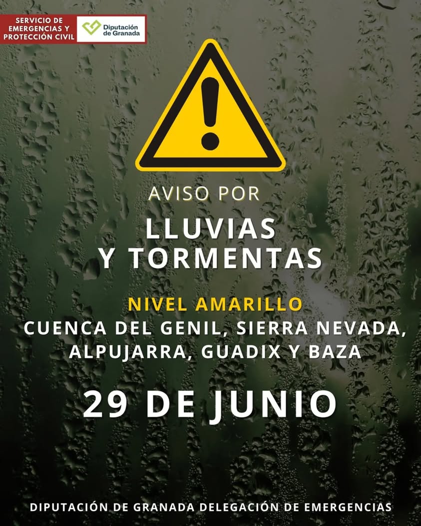 Aviso por lluvias y tormentas en Ogíjares